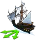 Pirates of the Caribbean ship with arrows